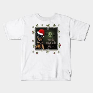 The Season To Be Jolly Cute Pup Holiday Greetings Kids T-Shirt